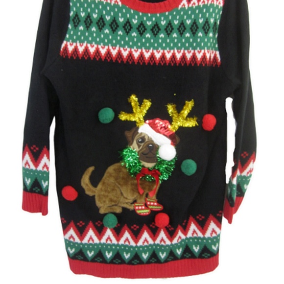 Ugly Christmas Sweater funny pug bull dog - Picture 4 of 8